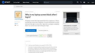 
                            11. Why is my laptop screen black after I log in? - ACER Aspire ...