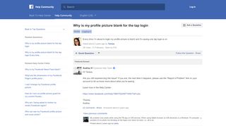 
                            10. Why is my profile picture blank for the tap login | Facebook ...