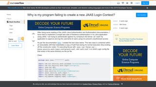 
                            6. Why is my program failing to create a new JAAS Login Context ...