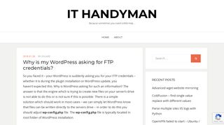 
                            4. Why is my Wordpress asking for FTP credentials? – IT Handyman