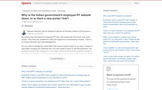 
                            2. Why is the Indian government's employee PF website down, or is ...