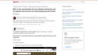 
                            3. Why is the new kickass torrent website asking its user to register ...