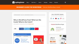 
                            2. Why is WordPress Free? What are the Costs? What is the Catch?
