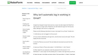 
                            8. Why isn't automatic log in working in Gmail? – RoboForm