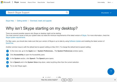 
                            9. Why isn't Skype starting on my desktop? | Skype Support