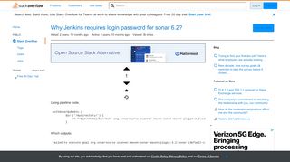 
                            9. Why Jenkins requires login password for sonar 6.2? - Stack Overflow