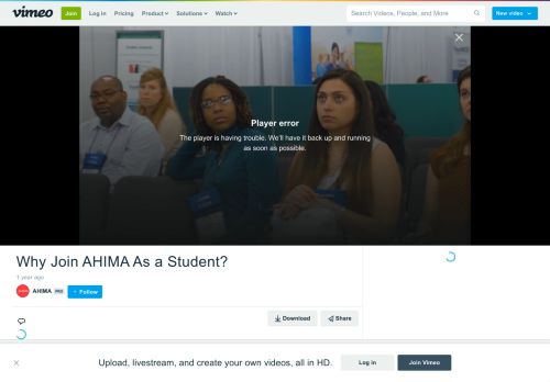 
                            11. Why Join AHIMA As a Student? on Vimeo