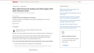 
                            12. Why might Chrome be loading only blank pages while other browsers ...