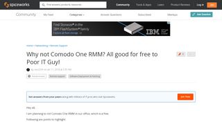 
                            13. Why not Comodo One RMM? All good for free to Poor IT Guy! - Remote ...