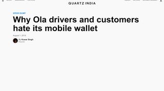 
                            12. Why Ola drivers and customers hate its mobile wallet — Quartz India