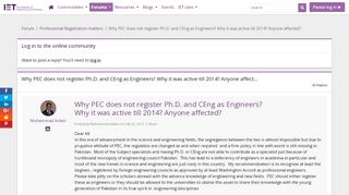 
                            7. Why PEC does not register Ph.D. and CEng as Engineers? ...