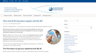 
                            12. Why should IB educators register with My IB? | IB Community Blog
