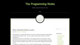 
                            8. Why StackOverflow sucks - The Programming Works - WordPress.com