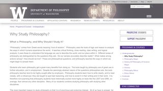 
                            13. Why Study Philosophy? | Department of Philosophy | University of ...