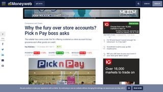 
                            11. Why the fury over store accounts? Pick n Pay boss asks - Moneyweb