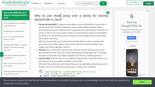 
                            5. Why to use char[] array over a string for storing passwords in Java ...