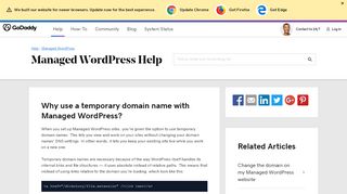 
                            13. Why use a temporary domain name with Managed WordPress ...