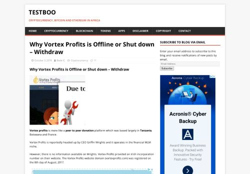
                            4. Why Vortex Profits is Offline or Shut down - Withdraw - TestBoo