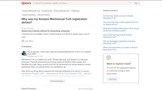 
                            5. Why was my Amazon Mechanical Turk registration denied? - Quora