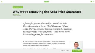
                            1. Why we're removing the Asda Price Guarantee - ASDA Corporate