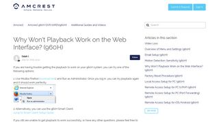 
                            5. Why Won't Playback Work on the Web Interface? (960H) – Amcrest