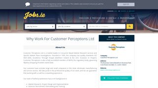 
                            6. Why Work For Customer Perceptions Ltd - Jobs.ie