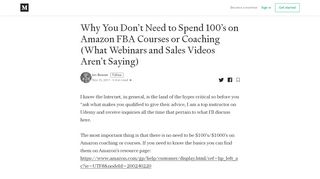 
                            6. Why You Don't Need to Spend 100's on Amazon FBA Courses or ...