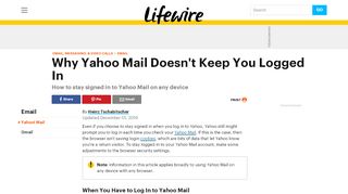 
                            12. Why You Have to Log In to Yahoo Mail Every Time - Lifewire