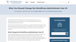 
                            12. Why You Should Change the WordPress Administrator User ID