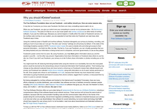 
                            11. Why you should #DeleteFacebook — Free Software Foundation ...