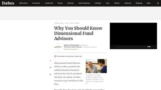 
                            9. Why You Should Know Dimensional Fund Advisors - Forbes