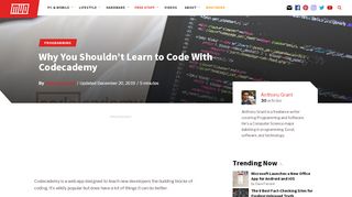 
                            7. Why You Shouldn't Learn to Code With Codeacademy - MakeUseOf