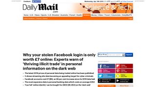 
                            6. Why your stolen Facebook login is only worth £7 online | Daily Mail ...