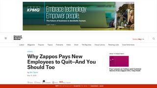 
                            7. Why Zappos Pays New Employees to Quit–And You Should Too