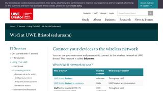 
                            5. Wi-fi at UWE - UWE Bristol: IT Services