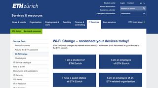 
                            8. Wi-Fi Change – reconnect your devices today! – Services ... - ETH Zürich