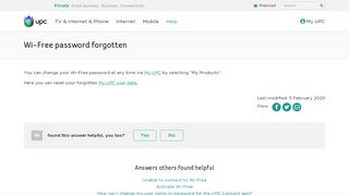 
                            6. Wi-Free password forgotten | UPC