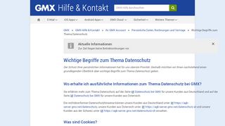 
                            3. Wichtige Begriffe zum Thema Datenschutz - GMX Hilfe