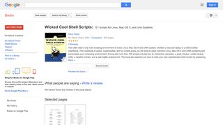
                            5. Wicked Cool Shell Scripts: 101 Scripts for Linux, Mac OS X, and ... - Google बुक के परिणाम