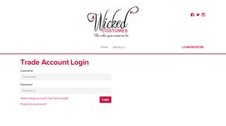 
                            3. Wicked Costumes: Login