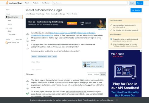 
                            6. wicket authentication / login - Stack Overflow