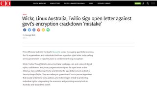 
                            10. Wickr, Linux Australia, Twilio sign open letter against govt's encryption ...