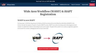 
                            8. Wide Area Workflow Registration (WAWF) - USFCR