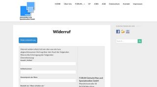 
                            3. Widerruf – FORUM Zeitschriften und Spezialmedien