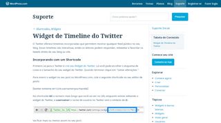 
                            9. Widget de Timeline do Twitter — Suporte — WordPress.com