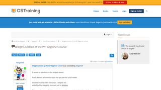 
                            8. Widgets section of the WP Beginner course - [OSTraining Support ...