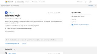 
                            1. Widows login - Microsoft Community