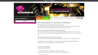 
                            7. Wie administriere ich den Server mit RCON? | monsterserver.de