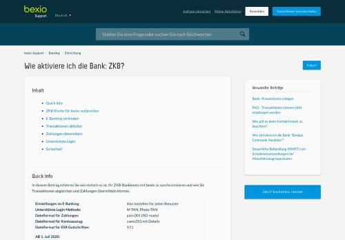 
                            10. Wie aktiviere ich die Bank: ZKB? – bexio-Support