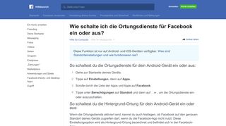 
                            4. Wie aktiviere ich die Ortungsdienste für Facebook? | Facebook ...